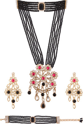 CATALYST Alloy Gold-plated Black Jewellery Set(Pack of 1)