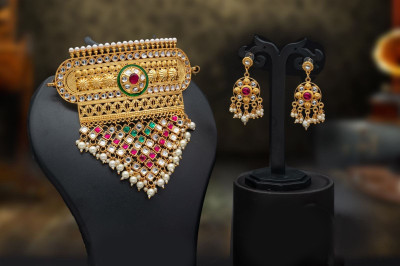 MFC Alloy Gold-plated Red Jewellery Set(Pack of 3)