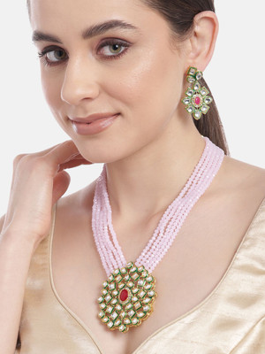 ANOUK Brass Gold-plated Pink Jewellery Set(Pack of 1)