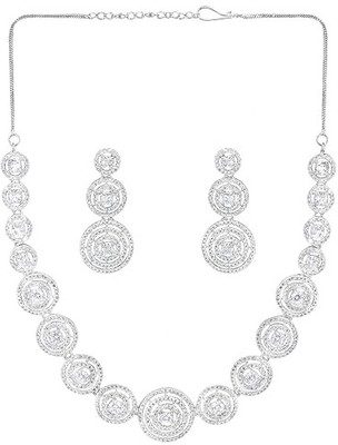 chirag Oxidised Silver White Jewellery Set(Pack of 1)