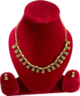 Ratnalok Metal Gold-plated Multicolor Jewellery Set(Pack of 1)