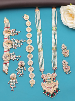 VISITART JEWELLERY Alloy Gold-plated Multicolor Jewellery Set(Pack of 7)