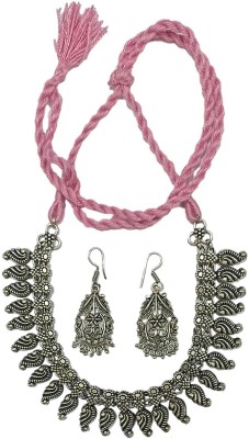 athizay Metal Silver, Pink Jewellery Set(Pack of 1)