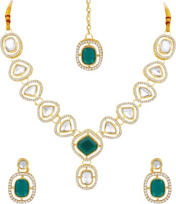 Atasi International Alloy Gold, Green Jewellery Set(Pack of 1)