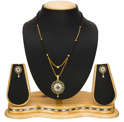 AADITA Alloy Gold-plated Black, Gold Jewellery Set(Pack of 1)