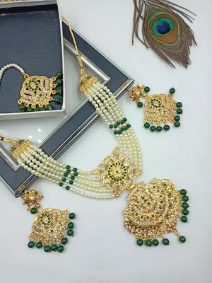 MFC Alloy Gold-plated Green Jewellery Set(Pack of 4)