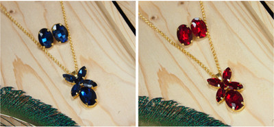 Ronak Jewels Alloy Gold-plated Blue, Red, Gold Jewellery Set(Pack of 2)