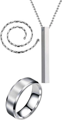 house of common Stainless Steel Silver Jewellery Set(Pack of 3)