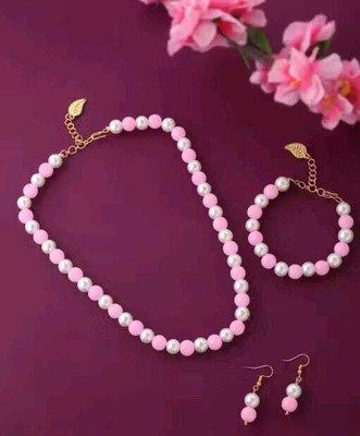 MITRANG CREATION Mother of Pearl Pink Jewellery Set(Pack of 1)