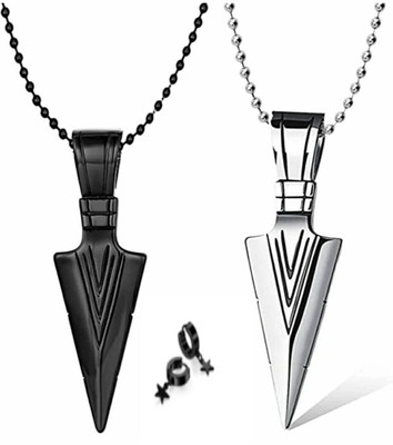 house of common Alloy, Stainless Steel Titanium, Sterling Silver, Silver Silver, Black Jewellery Set(Pack of 3)