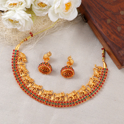 University Trendz Alloy Gold-plated Gold Jewellery Set(Pack of 2)