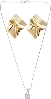 SKG Fashions Stone Pink, Gold Jewellery Set(Pack of 1)