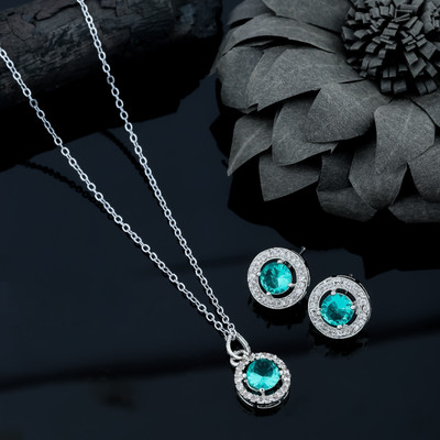 Temora Alloy Sterling Silver Multicolor Jewellery Set(Pack of 3)