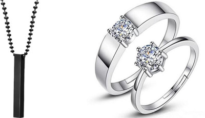 ruby collection Alloy Silver, Black, Silver Jewellery Set(Pack of 2)