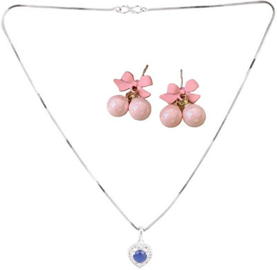 SRK Fashions Alloy Blue, Pink Jewellery Set(Pack of 1)