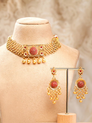 RUBANS Copper Gold-plated Gold Jewellery Set(Pack of 1)