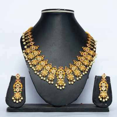 bhadra jewels Brass Gold-plated Gold Jewellery Set(Pack of 1)