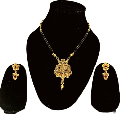 MITHUN Brass, Copper Gold-plated Gold Jewellery Set(Pack of 1)