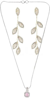 SRK Fashions Alloy Pink, Silver Jewellery Set(Pack of 1)