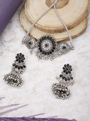 Lathar Alloy Black Jewellery Set(Pack of 1)