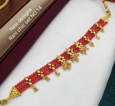 Primectrla Fab Brass Gold-plated Red Jewellery Set(Pack of 1)