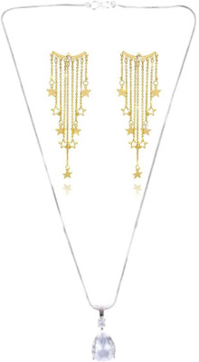 SKG Fashions Stone White, Gold Jewellery Set(Pack of 1)