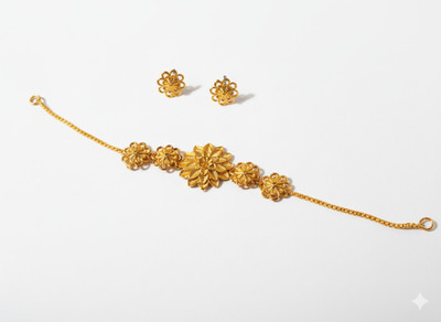 HOUSEOFBR Brass Gold Jewellery Set(Pack of 1)