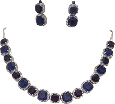 EVY Brass Silver Multicolor Jewellery Set(Pack of 1)