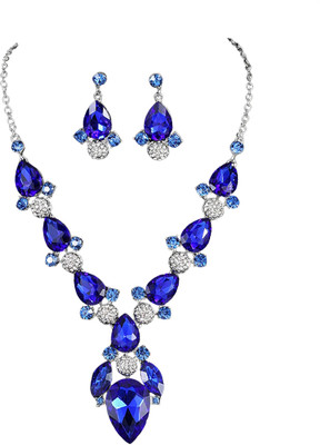 Gehney joy of jewels Alloy Silver Blue Jewellery Set(Pack of 3)