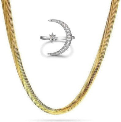 Vedansh Brass, Stainless Steel Sterling Silver, Gold-plated Silver, Gold Jewellery Set(Pack of 2)