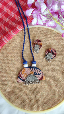Prakriti Collection Fabric, Jute Multicolor Jewellery Set(Pack of 1)