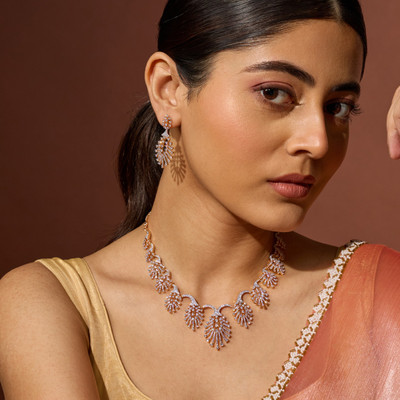 Kushal's Fashion Jewellery Copper Gold-plated White Jewellery Set(Pack of 3)