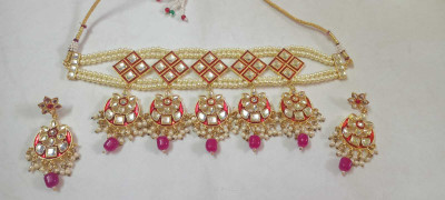 bez Brass Gold-plated Pink Jewellery Set(Pack of 1)