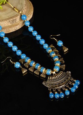 DEGHLAM Alloy Gold-plated Turquoise Jewellery Set(Pack of 3)