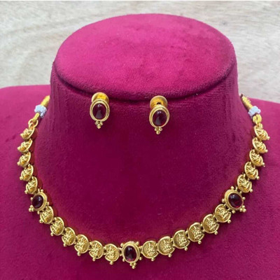 Joyful Alloy Maroon Jewellery Set(Pack of 1)