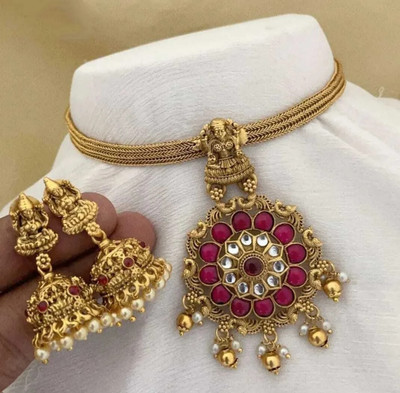 Shilpa Creation Alloy Pink Jewellery Set(Pack of 2)