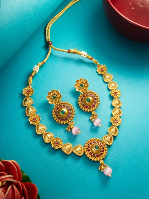 LUXOR Copper Gold-plated Multicolor Jewellery Set(Pack of 1)