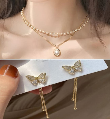 AVIRA ENTERPRISES Alloy Gold-plated Gold Jewellery Set(Pack of 2)