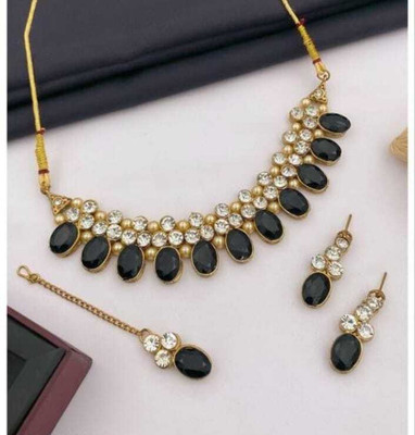 RAHUL TRADERS Alloy Gold-plated Black Jewellery Set(Pack of 1)
