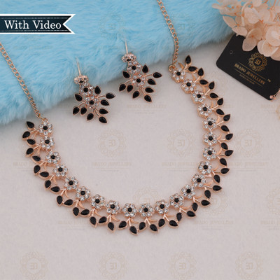 brado jewellery Brass Gold-plated Black Jewellery Set(Pack of 1)