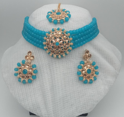 RANUJA PRODUCT Alloy Gold-plated Blue Jewellery Set(Pack of 1)