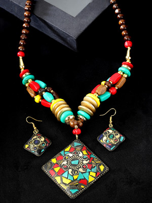 Shining Diva Metal Multicolor Jewellery Set(Pack of 3)
