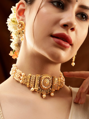 RUBANS Brass Gold-plated Gold Jewellery Set(Pack of 2)