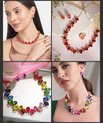Orangenysha Alloy Gold-plated Multicolor Jewellery Set(Pack of 2)