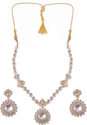 SATRANGI JEWEL Alloy Gold-plated White Jewellery Set(Pack of 1)