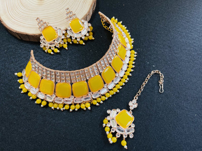 VATSALYA creation Alloy Gold-plated Yellow Jewellery Set(Pack of 3)
