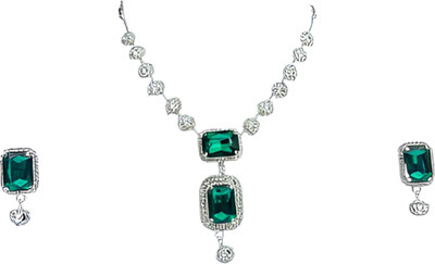 sums jewellery Alloy Green, Silver Jewellery Set(Pack of 1)