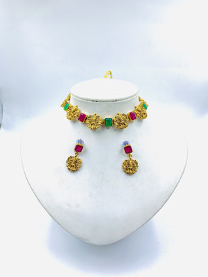 chetna art Alloy Gold-plated Multicolor Jewellery Set(Pack of 1)