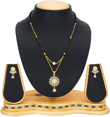 LUXOR Alloy Gold-plated Black, Gold Jewellery Set(Pack of 1)