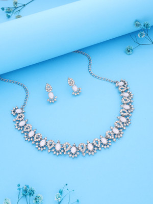 Vedda Brass Gold-plated Silver, White Jewellery Set(Pack of 1)